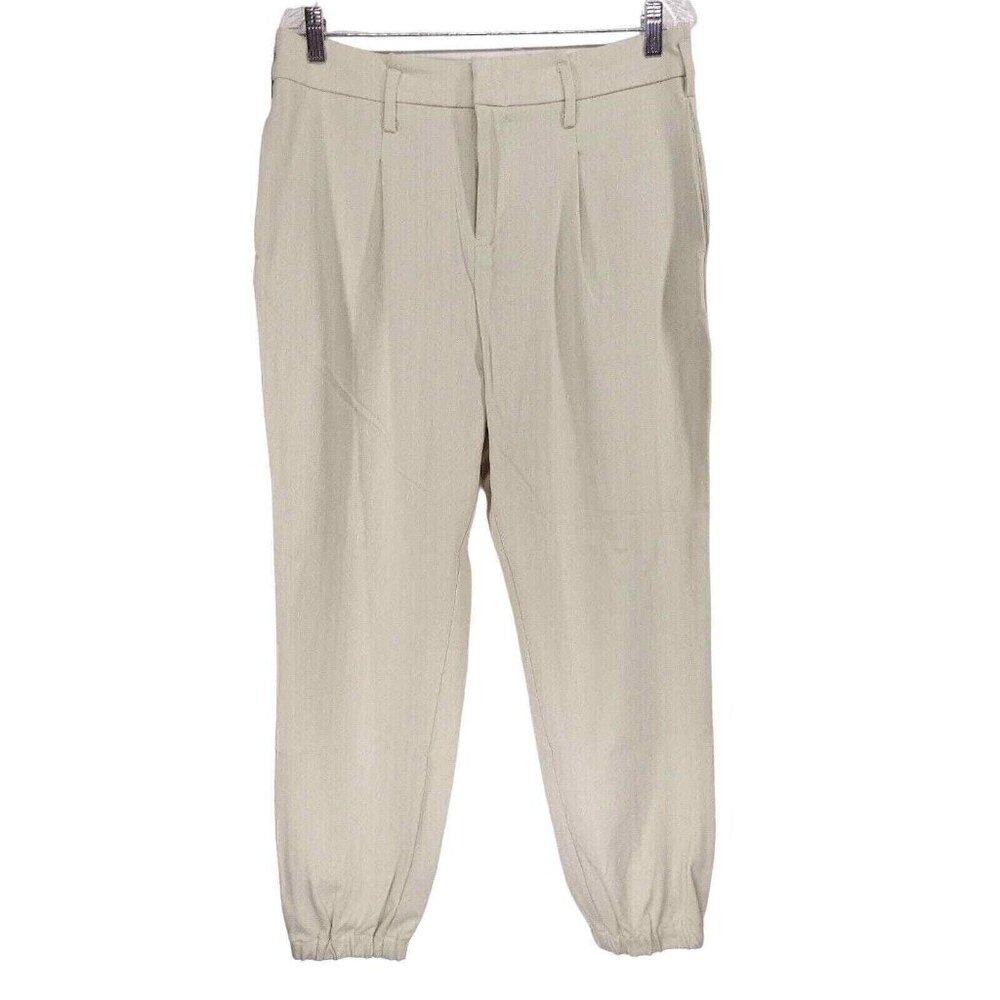 Pleated High-Rise Jogger Women's Just Fab Career Jogger‎ Pants XL Bone